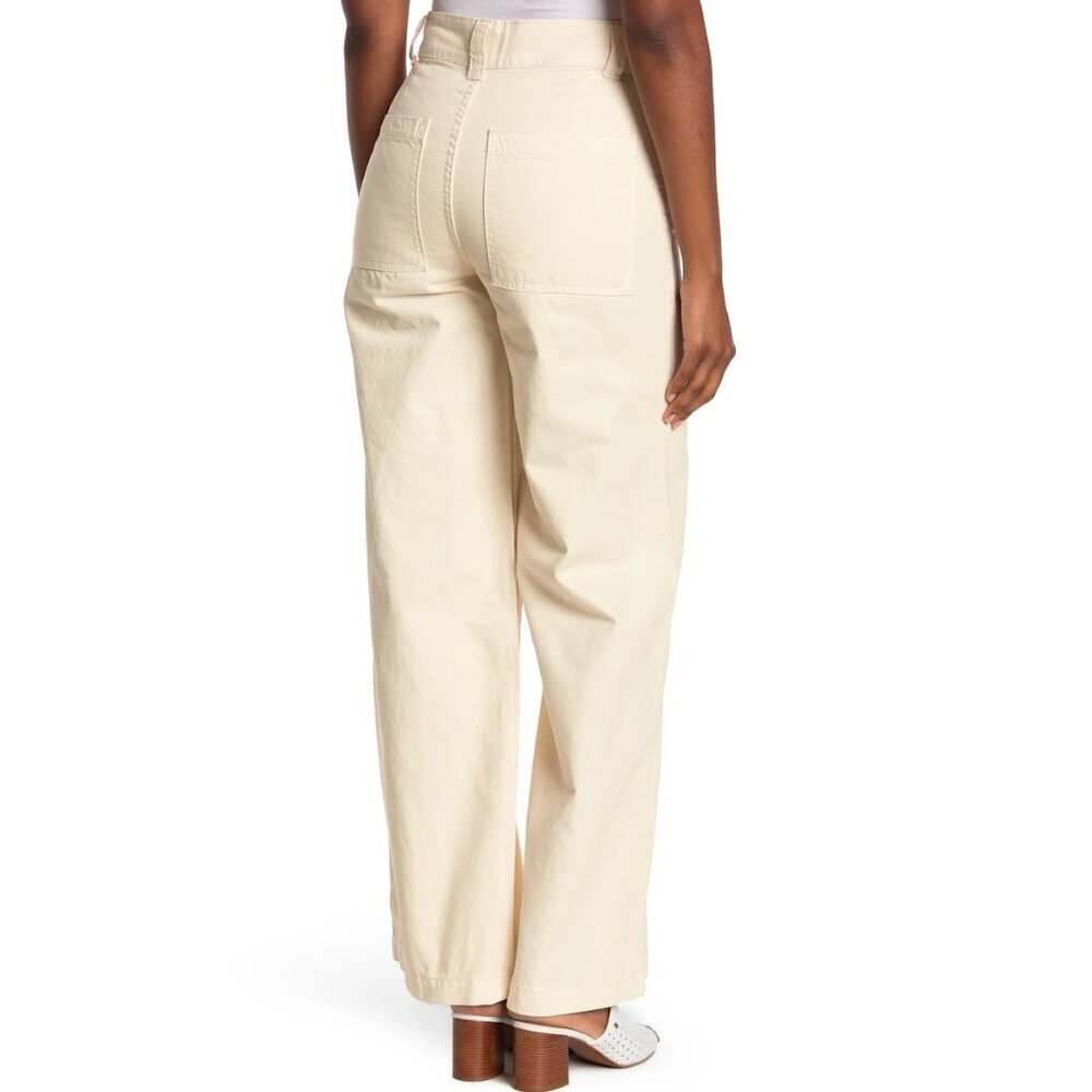 New w/Tags - sz 32 - WE WORE WHAT Utility Straight Wide Leg Jeans, Unbleached - Picture 2 of 12
